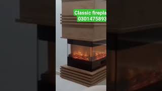 Beautiful three side electric fireplace