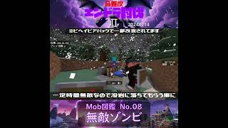 【マイクラ】Mob図鑑 No.08　無敵ゾンビ　 from　高難度エンドラ討伐Ⅱ　2024/12/14　#Minecraft　#Shorts