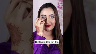 Get Sharp Nose In just 1 Minute | Easiest Nose Contouring Using Q-Tip #shorts #hacks #makeup