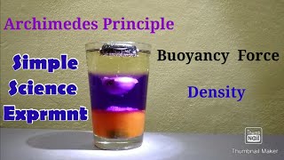 Simple experiment - Archimedes principle, Buoyancy, Density Experiment