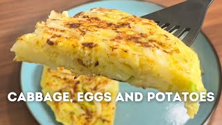 Cabbage and eggs tastes better than meat! Easy breakfast egg recipe