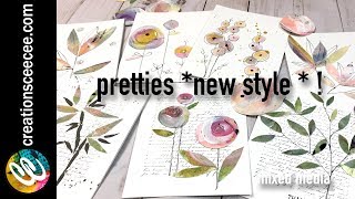 recycling watercolor paintings *** more pretties, new style *