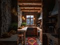 embrace winter kitchen vibes in a rustic hideaway