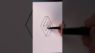 Amazing art 3-D optical illusion impossible triangle drawing #SHORTS￼
