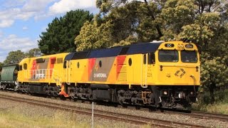 QR National DC 2206 + LZ 3101 passing Exeter NSW Australia