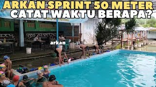 Arkan Azzam Latihan Sprint 50 Meter Renang Gaya Bebas Gaya Punggung