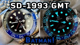 SteelDive SD-1993 GMT |Seiko NH34| Batman \u0026 Full black comparison