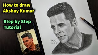 How to Draw Akshay Kumar Step by Step Sketch tutorial -Part 2/ Pencil Shading, Blending, Hair, Beard