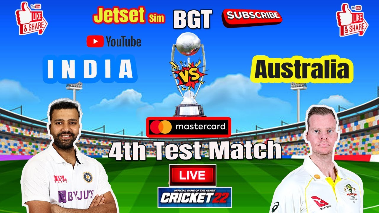 India Vs Australia 4th BGT Test Match-Cricket 22 LIVE - YouTube