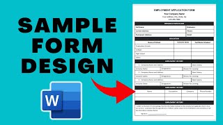 Sample Employment Application Form in Word