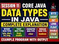 11. Java Data Types in Java | Primitive Data Types Explained | byte short int long float double char