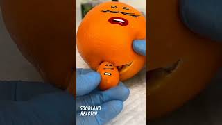 Orange surgery 😳 #fruitsurgery #goodland #doodles #fruitart  #fruitcutting #shorts