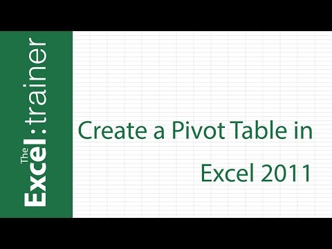 Excel for Mac 2011: Creating a Pivot Table Excel for Mac 2011: Creating a Pivot Table