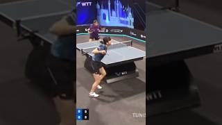 강렬한 반*회전 서브에~파워풀한 백핸드 스매싱으로!  #tabletennis