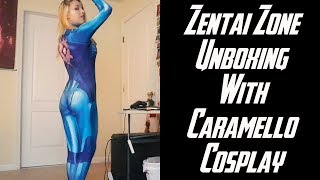 Zentai Zone Unboxing with Caramello Cosplay - Zero Suit Samus