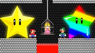 Mario and Luigi CO-OP save the Princess in Super Mario Bros.!