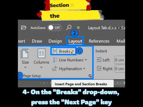 How to Section Break to the Next Page in MS Word