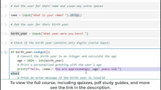 Beginner Python Logic: Validate Input & Display Custom Output (Intro to Python)