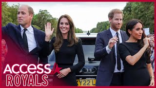 Meghan Markle, Prince Harry, Kate Middleton & Prince William Greet Crowds After Queen's Death