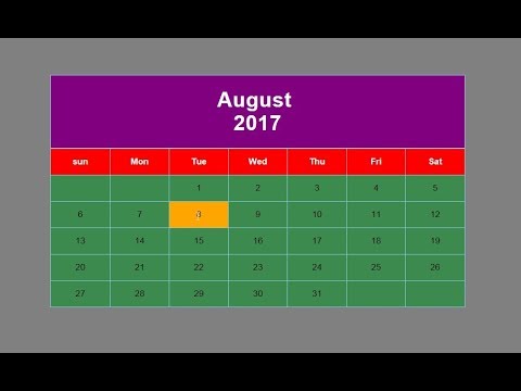 How To Create Calendar With Html And Css? - YouTube