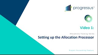 Progressus Allocations – Part 1 – Basic Project Allocation Module Setup