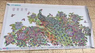 唯吾美家居 cross stitch 十字绣富贵荣华孔雀，欣赏高雅端庄孔雀细节图