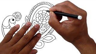 How to Draw Peacock with Beautiful Feather Design | Pencil Art