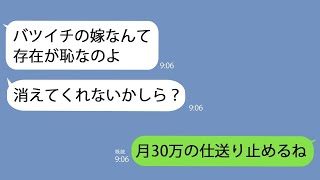 【LINE】再婚した私に姑｢バツイチ40代の嫁とか存在が迷惑｣→だったら迷惑をかけないように縁を切ったら鮮やかな土下座を見せてくれたｗ【総集編】