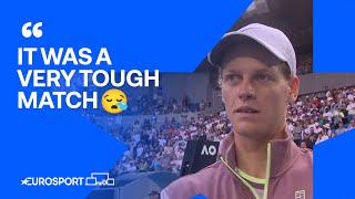 Jannik Sinner reflects on his 'TOUGH' win against Khachanov 😮‍💨 | Australian Open 2024 🇦🇺