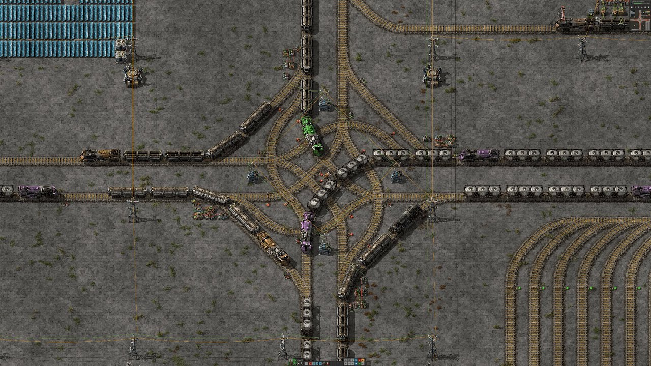 Factorio Satisfying Train Intersections Youtube