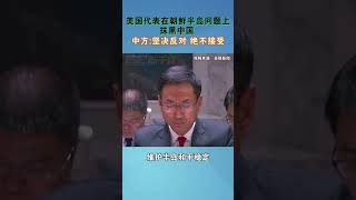 美国代表在朝鲜半岛问题上抹黑中国，中方：坚决反对 绝不接受#海峡新干线