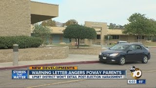 Warning Letter Angers Poway Parents