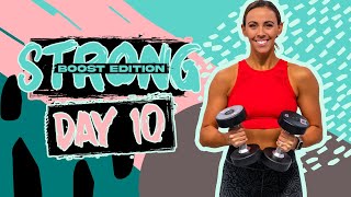 40 Minute Abs, Arms, & Cardio HIIT Workout | STRONG [BOOST] - Day 10