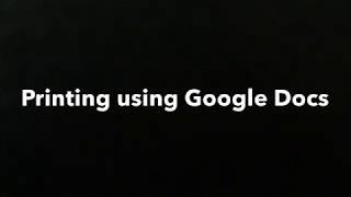 Printing from an iPad using Google Docs