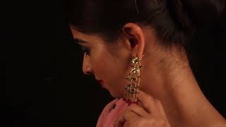 kundan long earrings kle220216