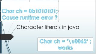 Lecture 18 :-Character literals in java || LearningStrome Academy