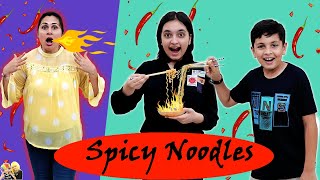 SPICY NOODLES | Family Comedy Eating Challenge | Korean Ramyun | Aayu and Pihu Show