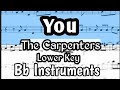 You The Carpenters Tenor Soprano Clarinet Trumpet Sheet Music Backing Track Play Along Partitura