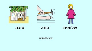 שלומית בונה סוכה בסמלים