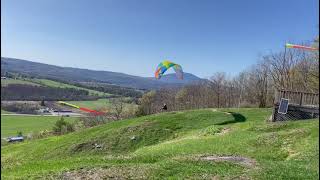 Paraglider launch from Morningside flight park