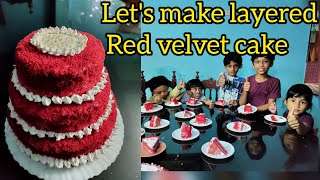 layered cake ഇനി ഈസി ആയി ഉണ്ടാക്കാം |red velvet cake | in 3 different  ways without oven