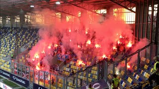 ULTRAS AND FANS: PROVOCATIONS AND PYRO AT SLOVAK-HUNGARIAN DERBY | FC DAC 1904 - Slovan Bratislava