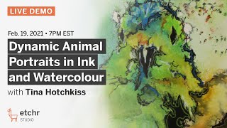 Dynamic Animal Portraits in Ink and Watercolour (Tina Hotchkiss)