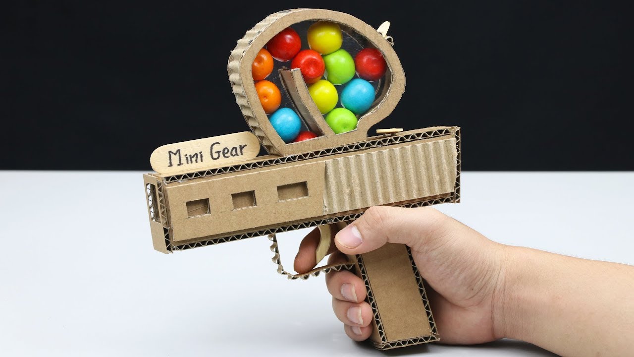 How To Make Gumball Gun From Cardboard - YouTube