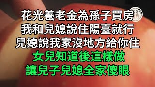 花光養老金為孫子買房 我和兒媳說住陽臺就行 兒媳說我家沒地方給你住 女兒知道後這樣做 讓兒子兒媳全家傻眼#悠然歲月 #不孝 #老人頻道 #生活哲學 #為人處世 #生活經驗 #情感故事#不肖子孫