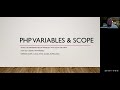 CSE340 - PHP Variables and Scope