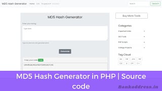 MD5 Hash Generator in PHP With Source Code