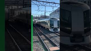 s016 【鉄道ショート動画】冬晴れのせんげん台駅を500系リバティが高速で通過！#東武500系 #特急リバティ