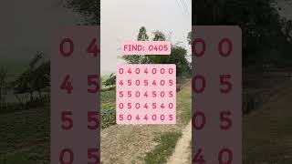 Observation Visual Test: 5 Seconds For You To Spot 0405. Try Your Skills!  #search #puzzle #shorts