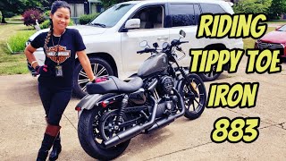 Riding Harley Davidson Iron 883 on Busy Road | From 18 Wheelers to 2 Wheelers | My First Time